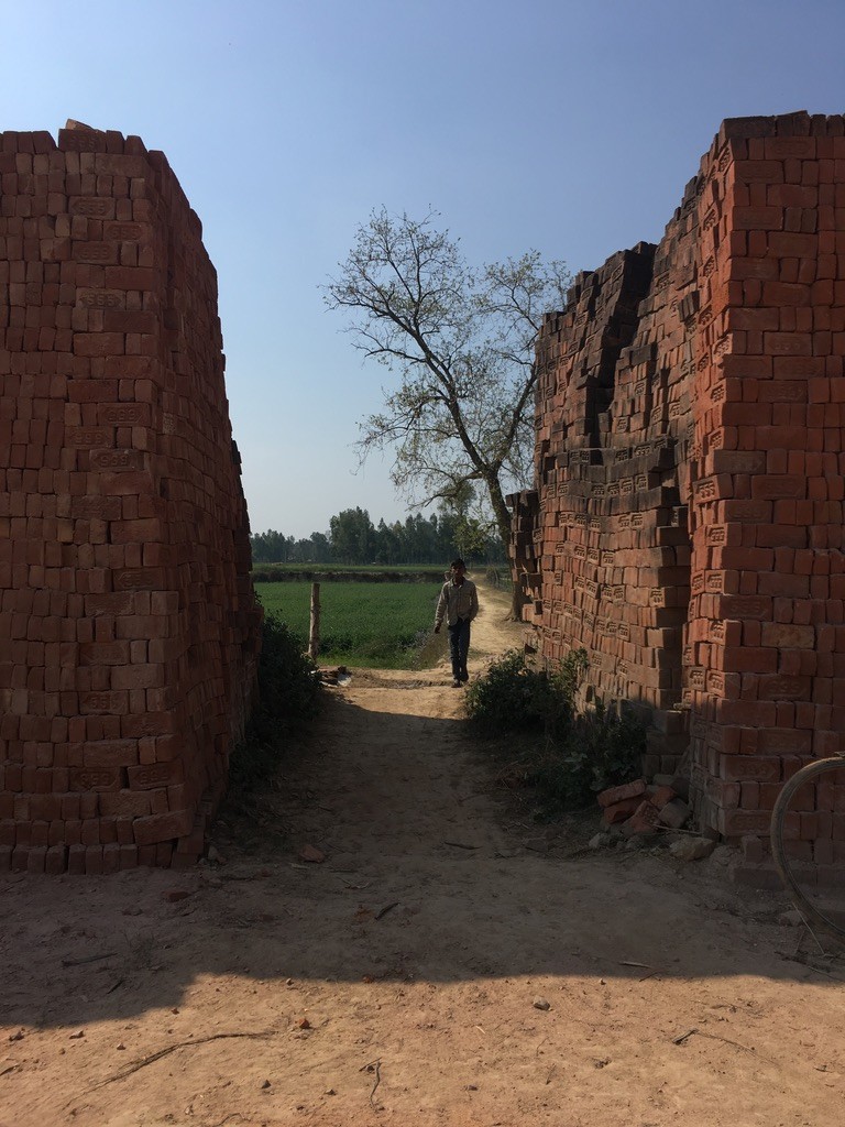 Aerial view of brick kilns