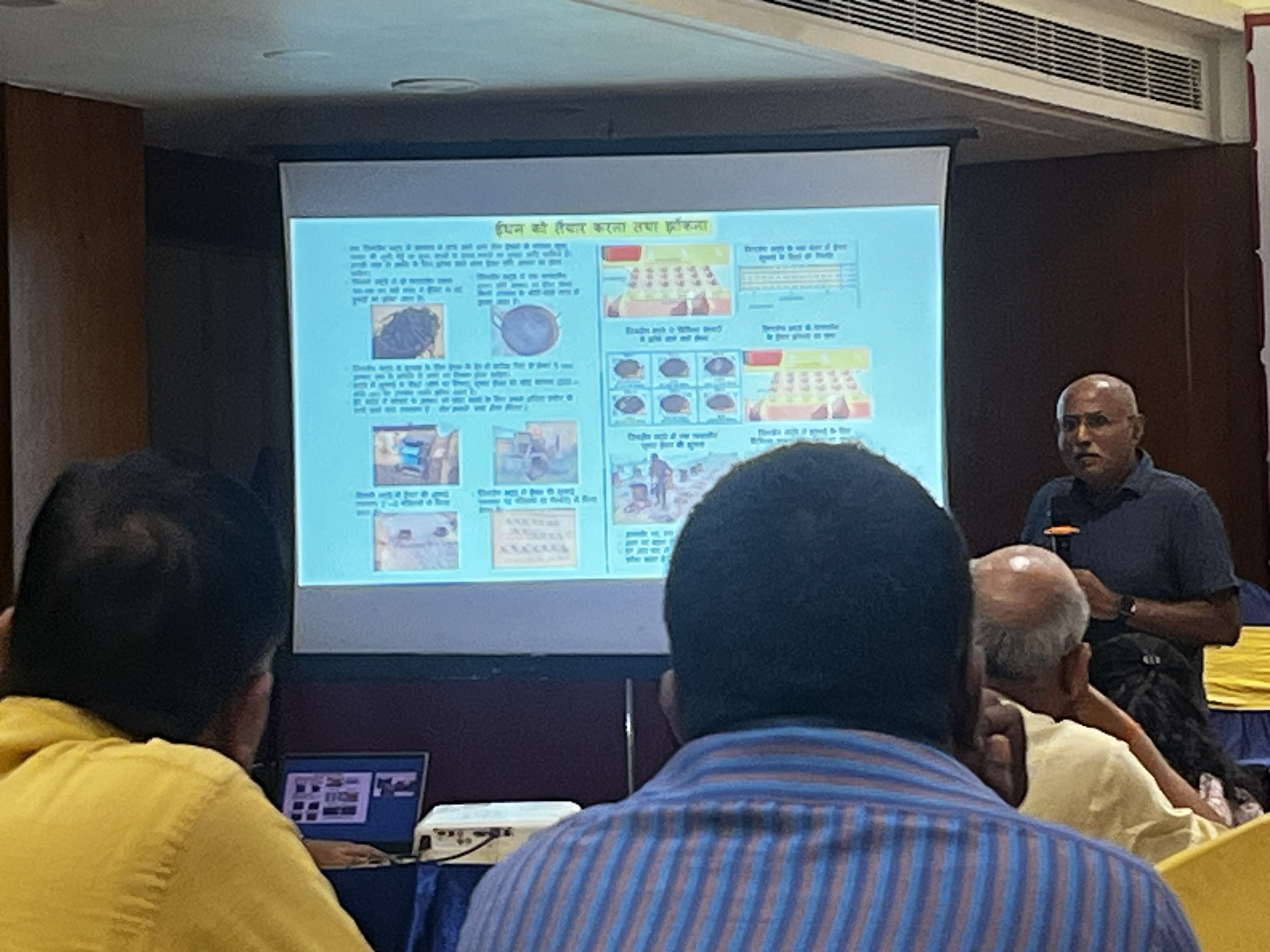 Dr Maithel giving a talk on optimised kiln firing at the Buniyaad initiative